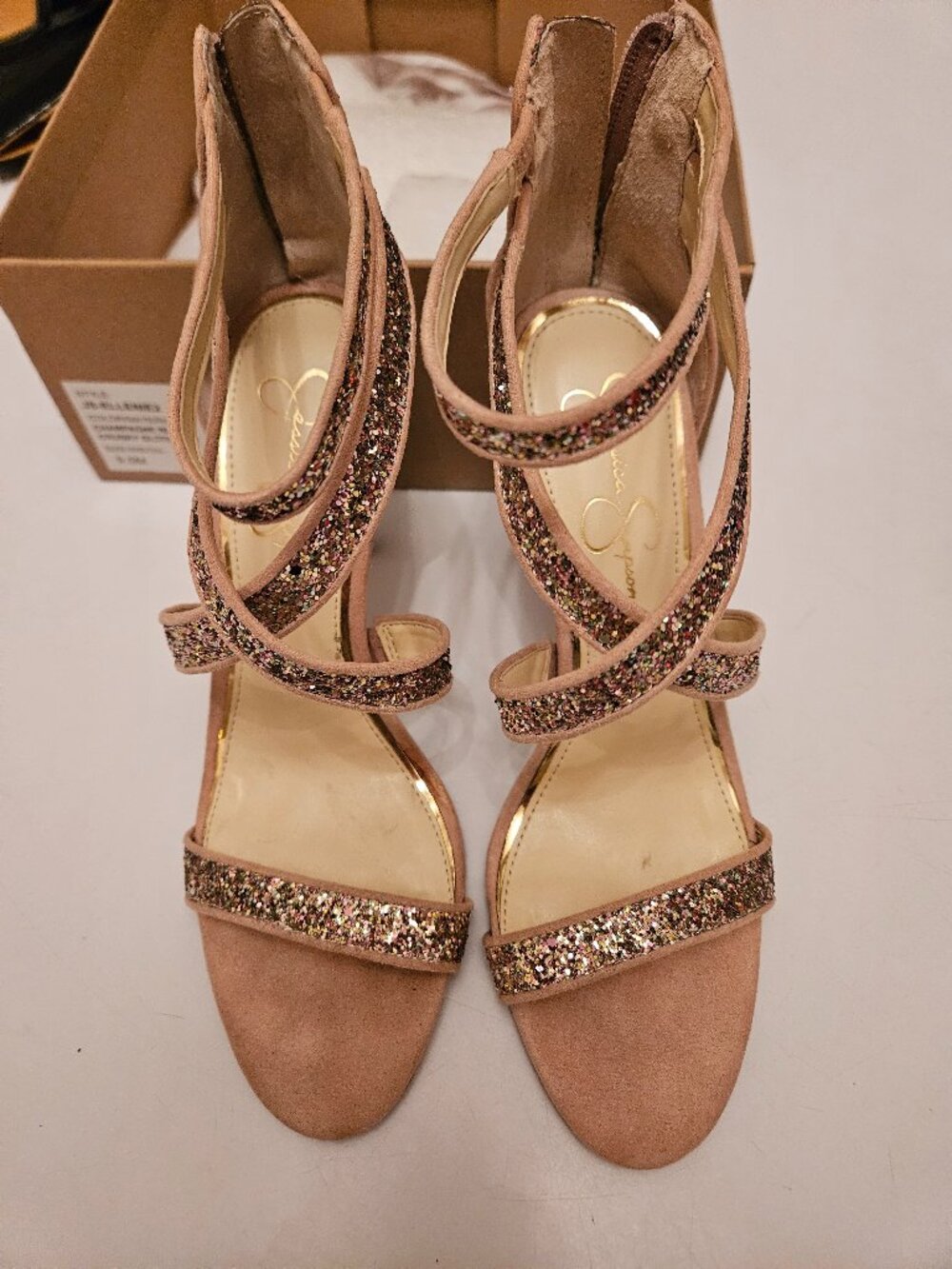 Jessica Simpson Champagne Heels 9.5